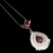 Pear Red Ruby 9x7 MM Necklace