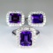 Natural Purple Amethyst  Jewelry Set