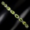 Natural Oval Cut 7x5mm Top Rich Green Peridot Bracelet
