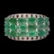Natural Top Green Emerald & Garnet Ring