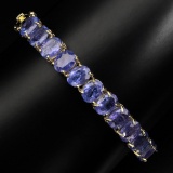 Natural  8x6mm Top Rich Blue Violet Tanzanite Bangle