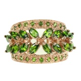 Natural Unheated Marquise Green Chrome Diopside Ring