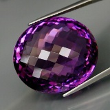 Natural Amethyst Oval Checkerboard 56.78 Ct - Untreated