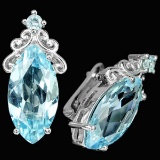 Natural 18X9MM. MARQUSIE AAA SKY BLUE TOPAZ Earring