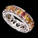 Natural Top Fancy Colors Sapphire Eternity Ring