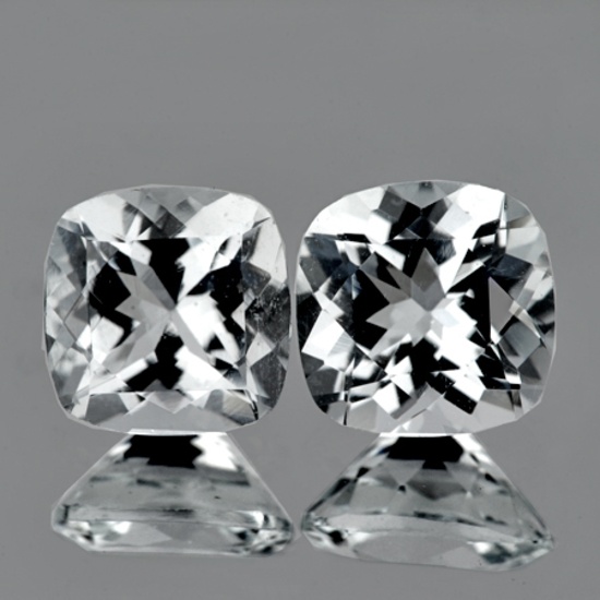 Natural Diamond White Aquamarine Pair 6.50 MM - FL