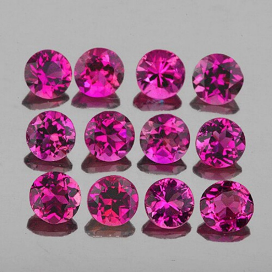 Natural Raspberry Red Pink Rhodolite Garnet 12 Pcs - FL