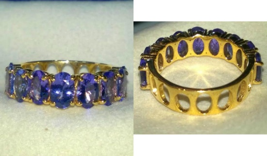 Natural Tanzanite & Solid Gold Ring