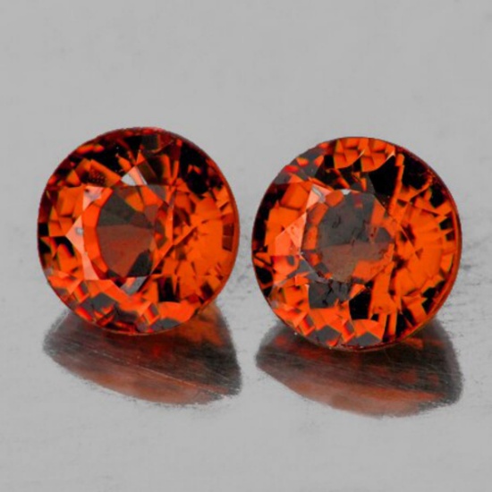 Natural Intense Orange Tourmaline Pair {Flawless-VVS1}
