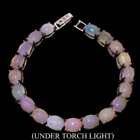 Natural Unheated Oval Ethopian Opal Bracelet