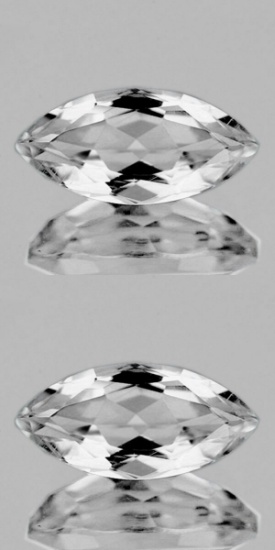 NATURAL WHITE AQUAMARINE PAIR 15X7 MM