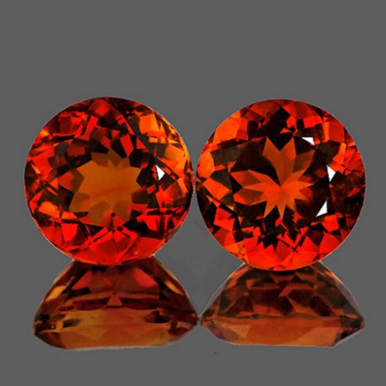 Natural Rare Madeira Top Orange Citrine Pair - FL
