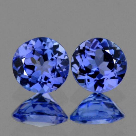 Natural Purple Blue Tanzanite Pair - {Flawless-VVS1}