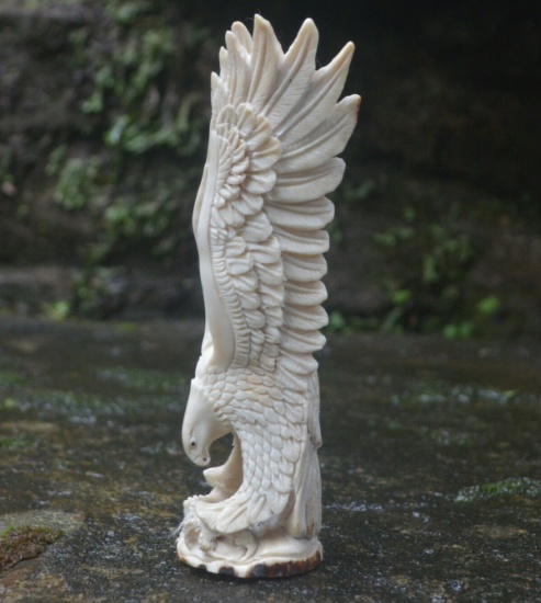 Stunning Hand Carved Antler Eagle