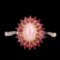 Natural Unheated Oval Pink Opal & Ruby Ring