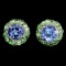 Natural Tanzanite 6 MM &  Tsavorite Garnet Studs