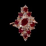 Genuine Oval Red Ruby Ring