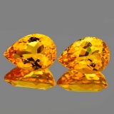 Natural Golden Orange Citrine Pair [Flawless-VVS]