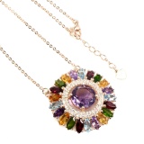 Natural Amethyst & Multi Gemstones Necklace