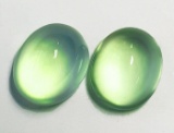 Natural Top Green Prehnite Pair(Flawless-VVS)