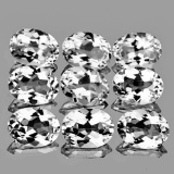 Natural  White Topaz 9 Pcs {Flawless-VVS1}