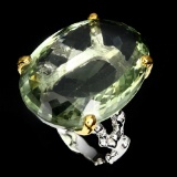 Natural Green Tea Amethyst 33 Carats Ring