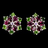 Natural  Rhodolite Garnet Amethyst Chrome Diopside