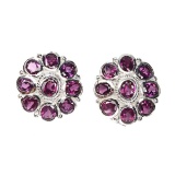 Natural Unheated Rhodolite Garnet Earrings