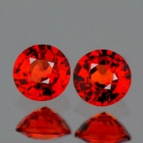 Natural Red Orange Sapphire Pair {Flawless-VVS1}