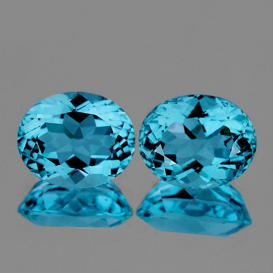 Natutal  Intense Sky Blue Topaz Pair 12 x 10 MM - VVS