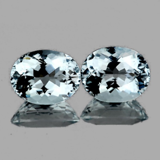 Natural Light Sky Blue Aquamarine Pair 10x8 MM - FL