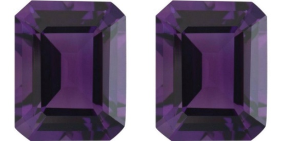 Emerald Cut Amethyst Pair 20.01 Carats - VVS