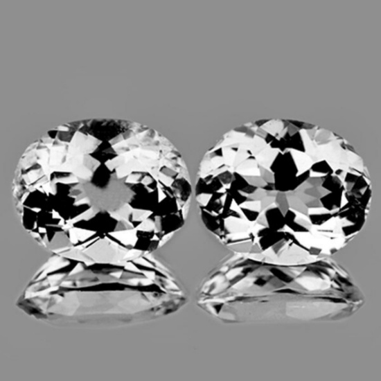 NATURAL Diamond Colorless WHITE TOPAZ Pair Flawless