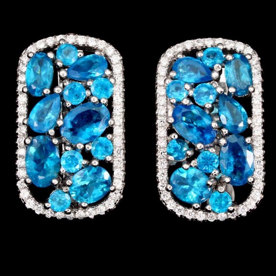Natural Paraiba Blue Apatite Earrings