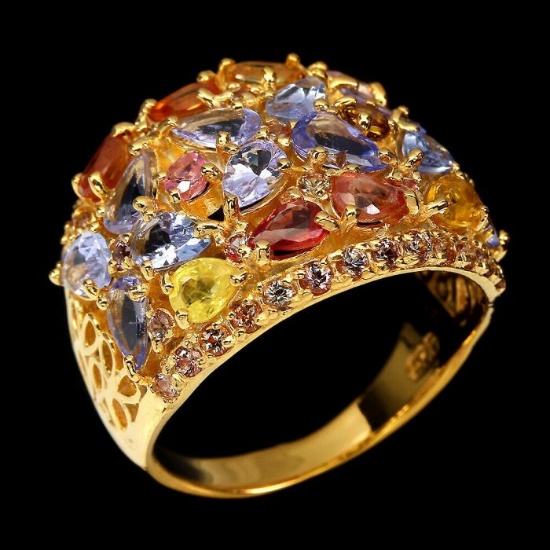 Natural  Tanzanite Tourmaline Sapphire Ring