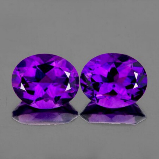 Natural  Purple Amethyst Pair  {VVS}
