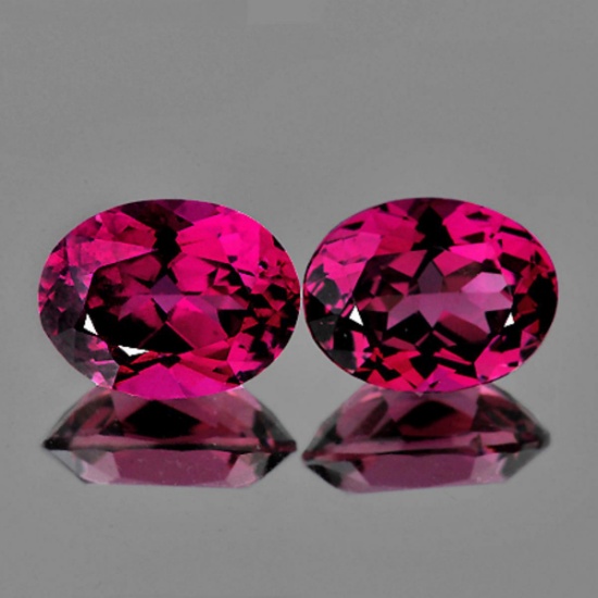 Natural Raspberry Pink Rhodolite Garnet Pair - FL