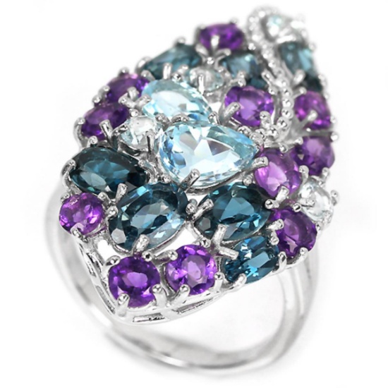 Natural Multi Gemstone Ring