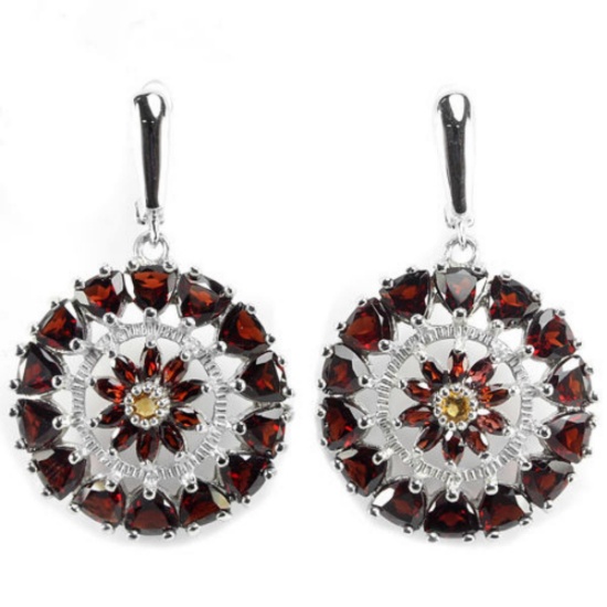 Natural Garnet & Citrine Earring