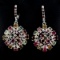Natural Fancy Tourmaline Ruby Garnet Earrings