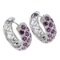 Natural Round Rhodolite Garnet Earrings