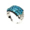Natural Rare Brazil Neon Blue Apatite Black Spinel Ring