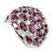 Natural Unheated Oval Rhodolite Garnet Ring