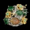 Natural Top Green Emerald & Rough Sapphire Ring
