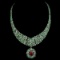 Natural Columbian Emerald & Genuine Ruby 13x11 Necklace