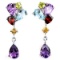 Natural TOPAZ AMETHYST GARNET PERIDOT & CITRINE Earring