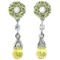 Natural LEMON QUARTZ SKY BLUE TOPAZ PERIDOT Earrings