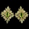 NATURAL AAA APPLE GREEN PERIDOT OVAL & MARQUISE Earring