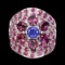 Natural Top Blue Violet Tanzanite Garnet Ruby Ring