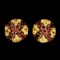 Natural Orange Mozambique Garnet Citrine Flower Earring